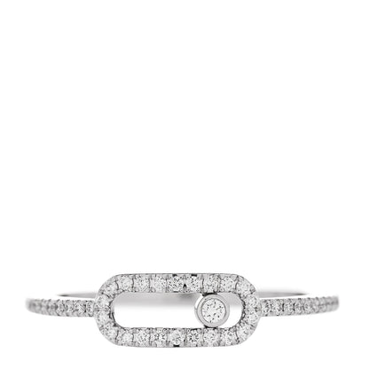 Messika 18K White Gold Diamond Move Uno Pave Ring 53 6.5 1 of 7