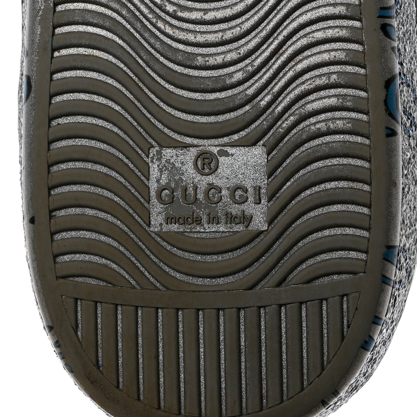 Miro Rubber Wax GucciGhost Print Mens New Ace Sneakers 10 Silver