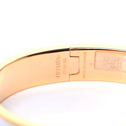 Hermes Enamel Narrow Clic Clac H Bracelet PM White 4 of 5