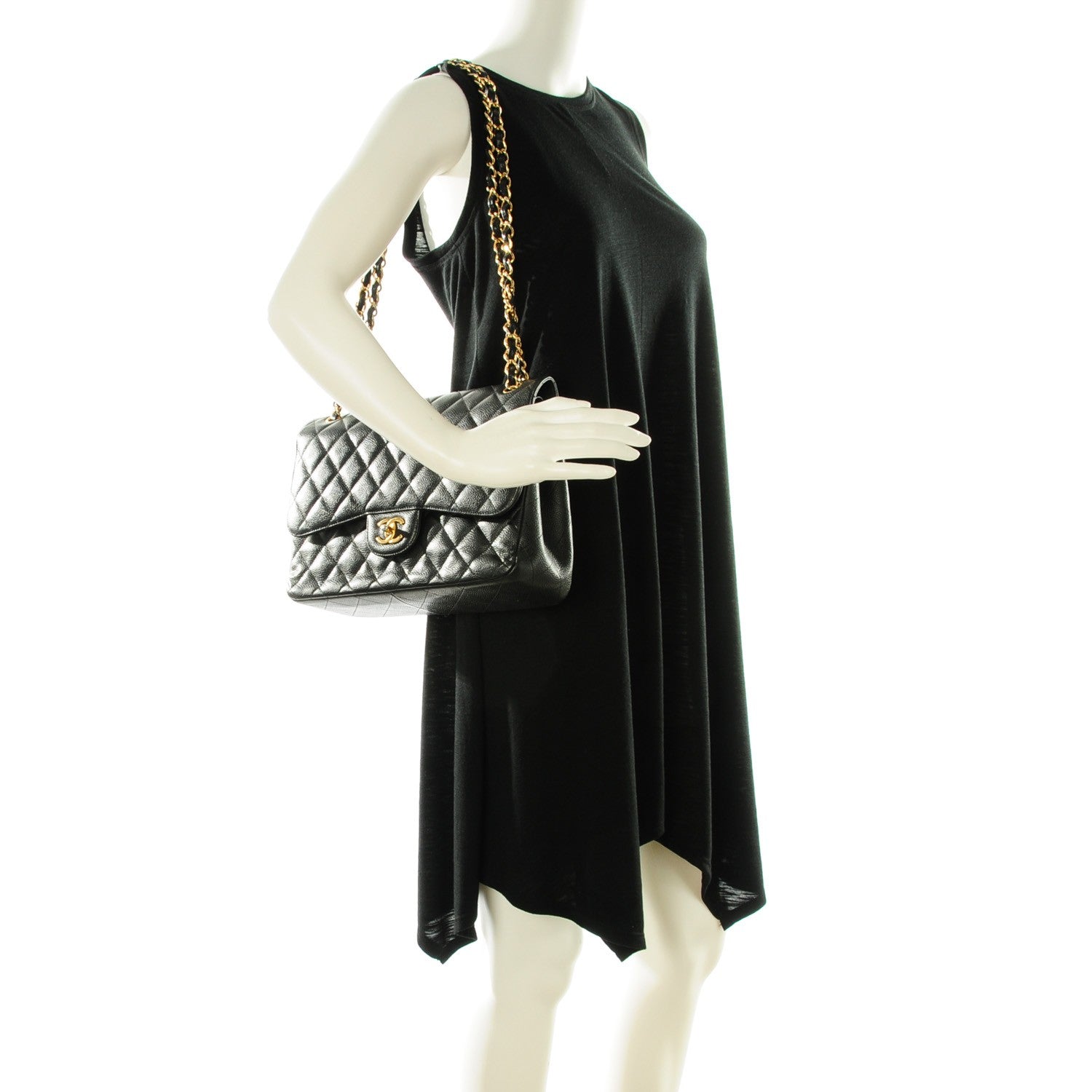 Chanel Caviar Quilted Jumbo Double Flap Black 2 of 8