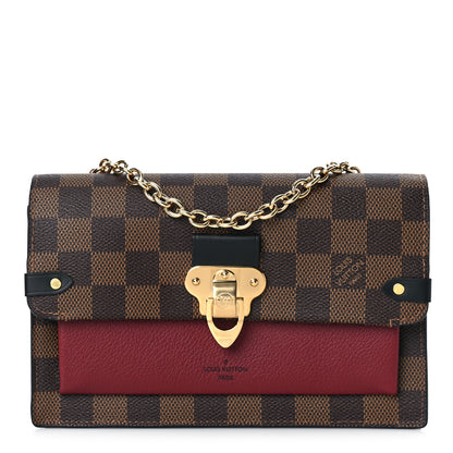 Louis Vuitton Damier Ebene Vavin Chain Wallet Red 1 of 9