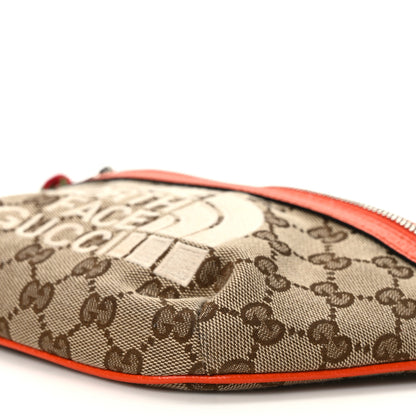 Gucci X THE NORTH FACE Monogram Textured Dollar Calfskin Embroidered Belt Bag Beige Ebony Mystic White Deep Orange 10 of 10