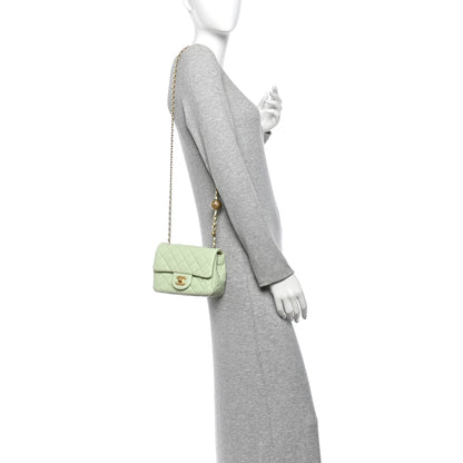 Chanel Lambskin Quilted Mini Pearl Crush Flap Light Green 2 of 11