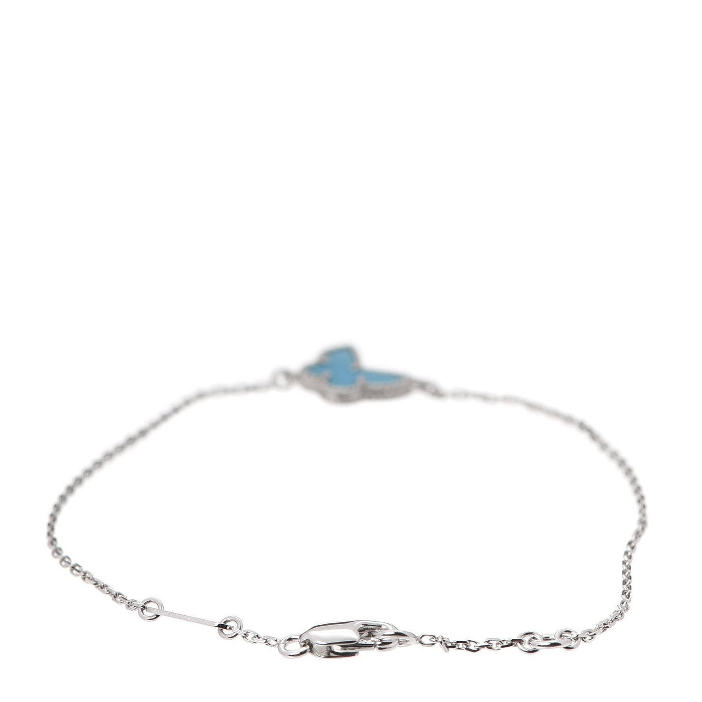 18K White Gold Turquoise Sweet Alhambra Butterfly Bracelet