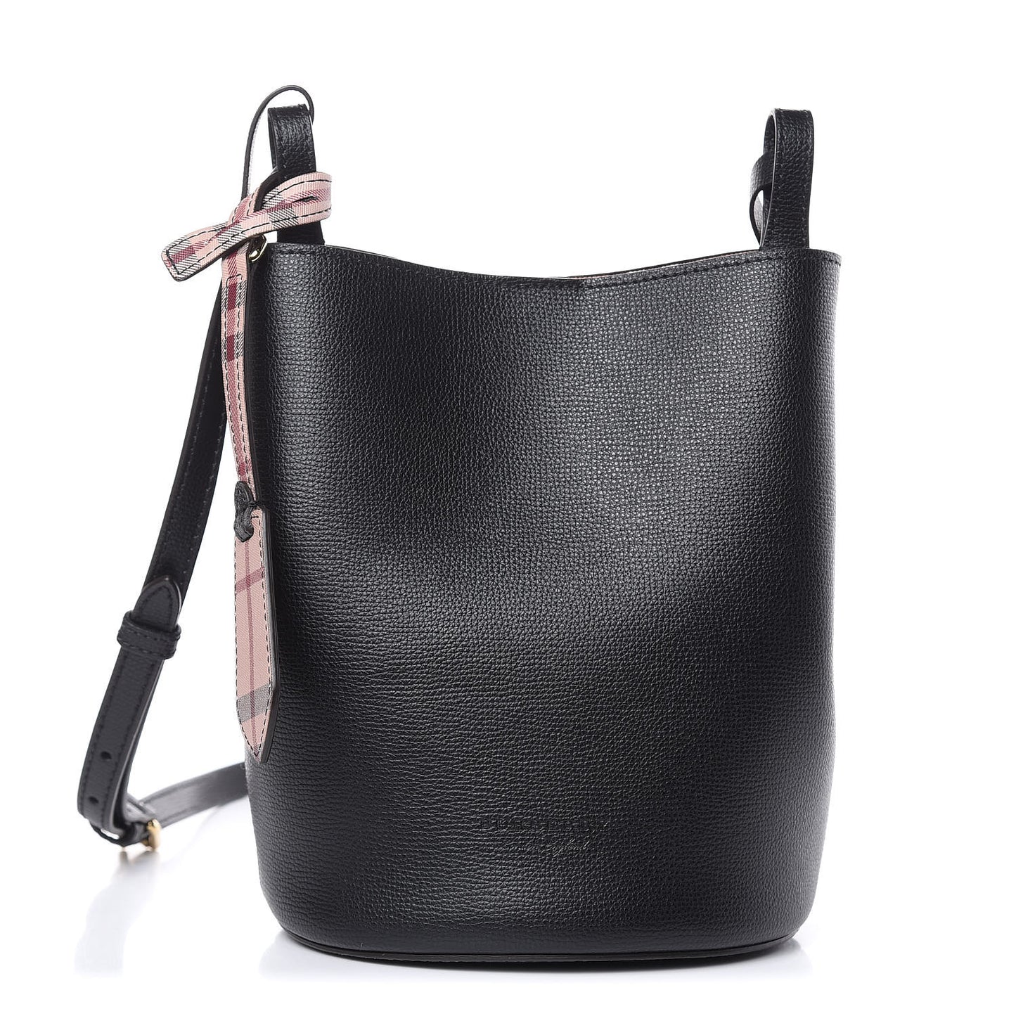 London Grainy Calfskin Small Lorne Bucket Crossbody Black