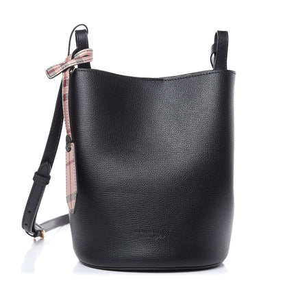 Burberry London Grainy Calfskin Small Lorne Bucket Crossbody Black 1 of 9