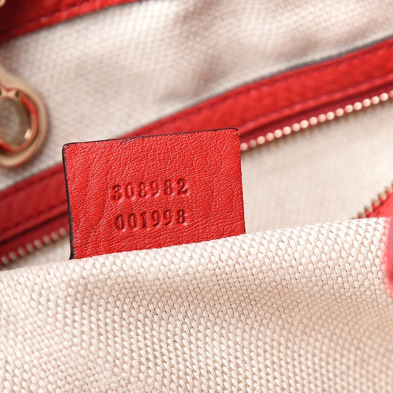 Gucci Pebbled Calfskin Medium Soho Chain Shoulder Bag Tabasco Red 7 of 11