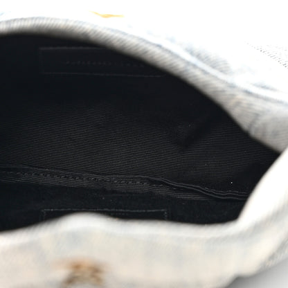 Saint Laurent Denim Quilted Monogram Loulou Puffer Pouch Clutch Blue Gray Light Azur 5 of 8
