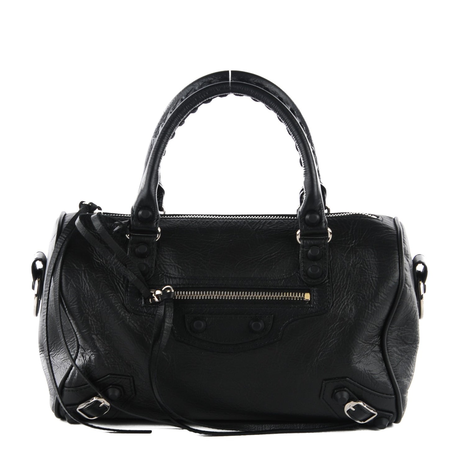 Matte Goatskin Rubber Covered Classic Hardware Mini Twiggy Black