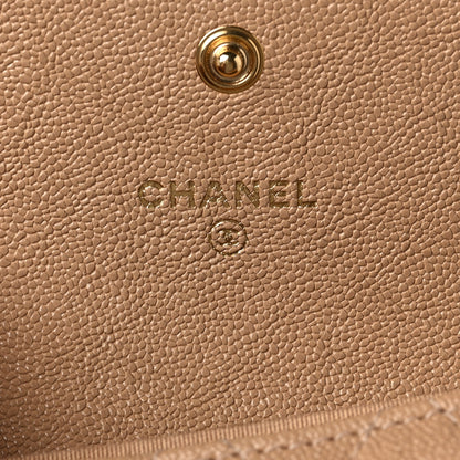 Chanel Caviar Quilted Boy Card Holder Wallet Beige 6 of 10