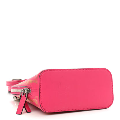 Gucci X SEGA Calfskin GUCCY Stars Mini Dome Shoulder Bag Violet Fuxia Gold 4 of 12