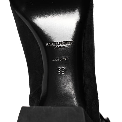 Saint Laurent Suede Joplin 50 Buckle Booties 39 Black 6 of 9