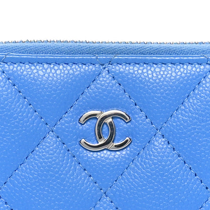 Chanel Caviar Quilted Zip Coin Purse Blue 5 of 10