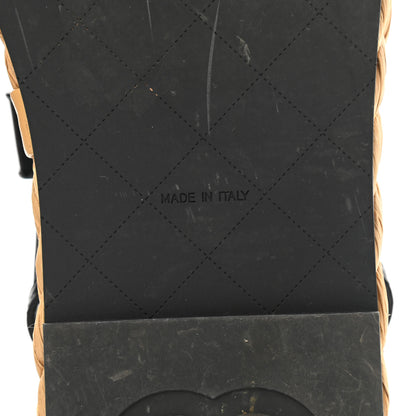 Chanel Mesh Patent Calfskin Velcro Dad Sandals 38 Black 7 of 9