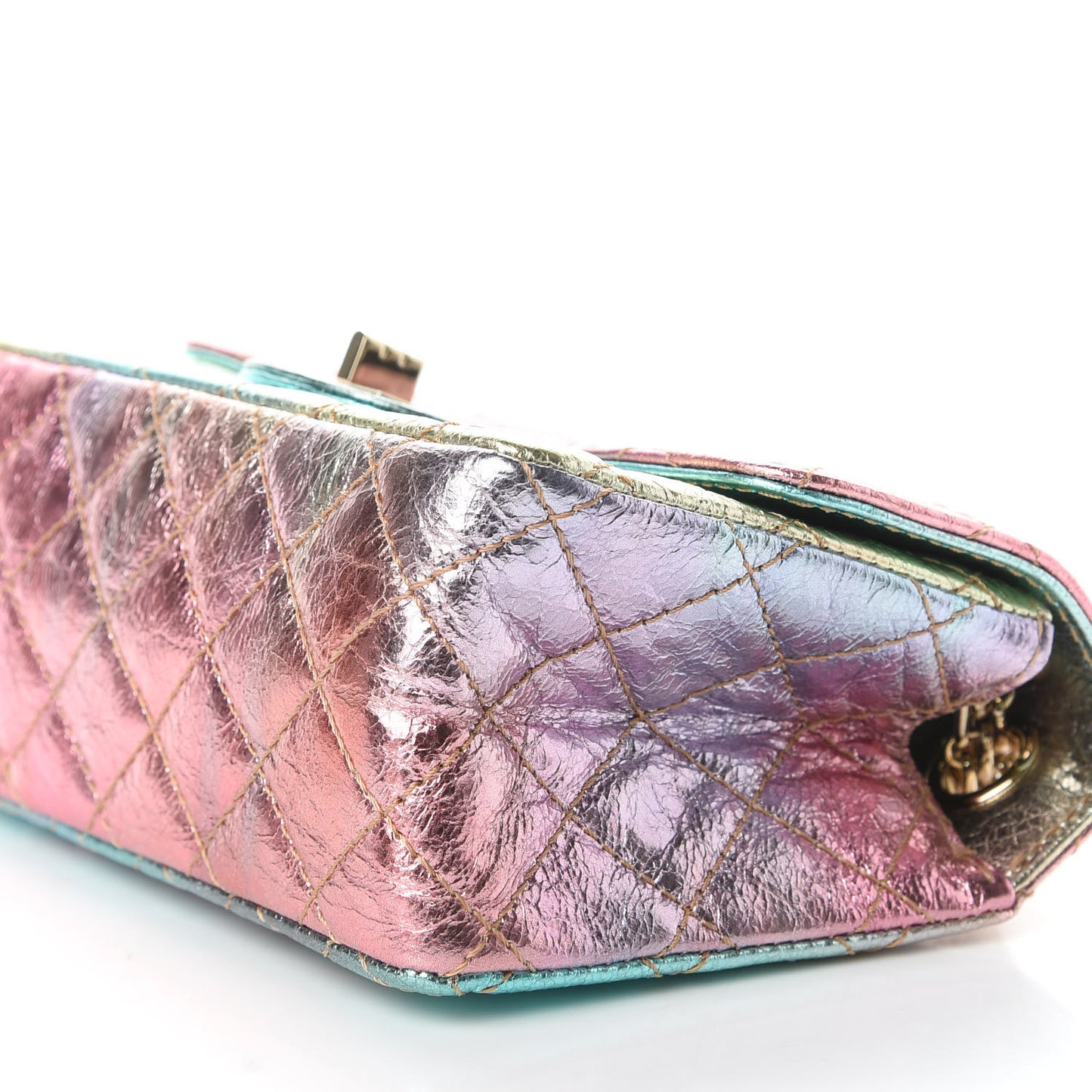 Metallic Goatskin Quilted Mini 2.55 Reissue Flap Multicolor