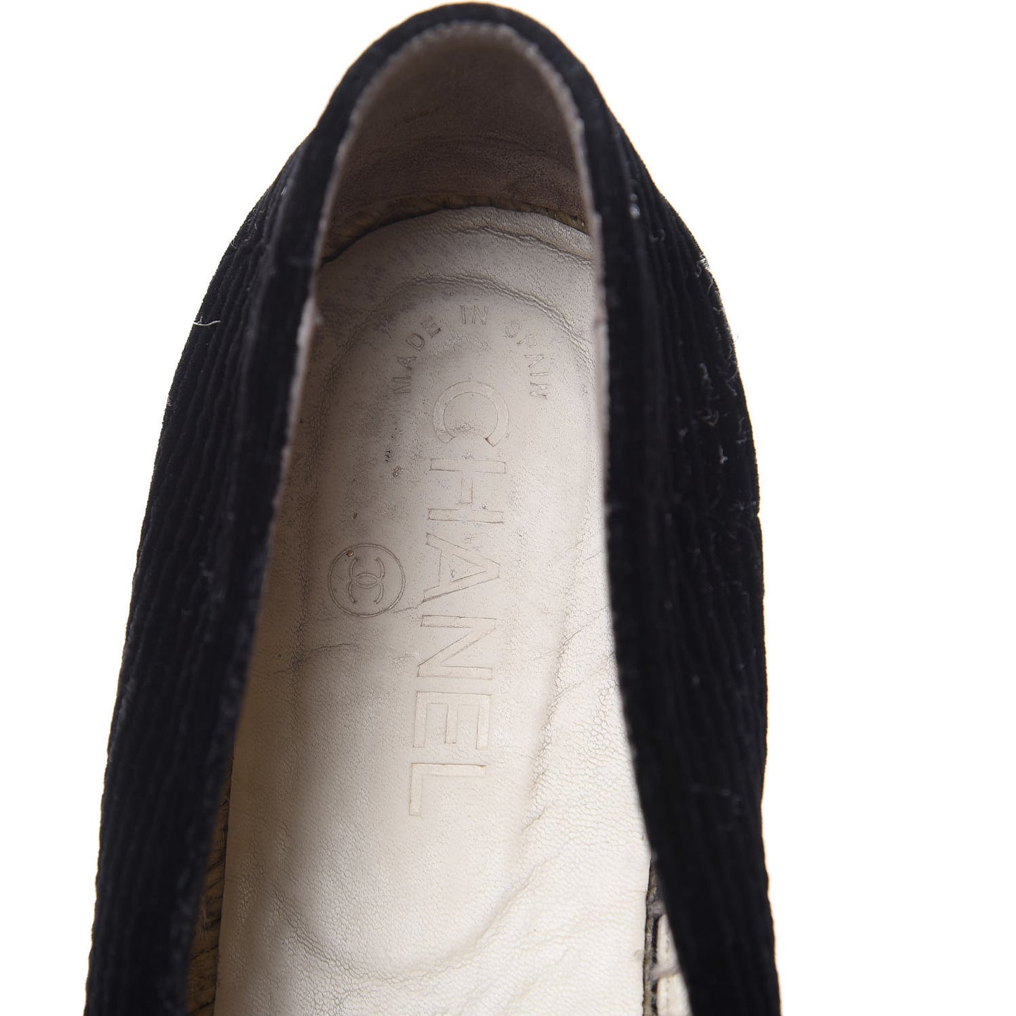 Velvet Grosgrain CC Espadrilles 42 Black