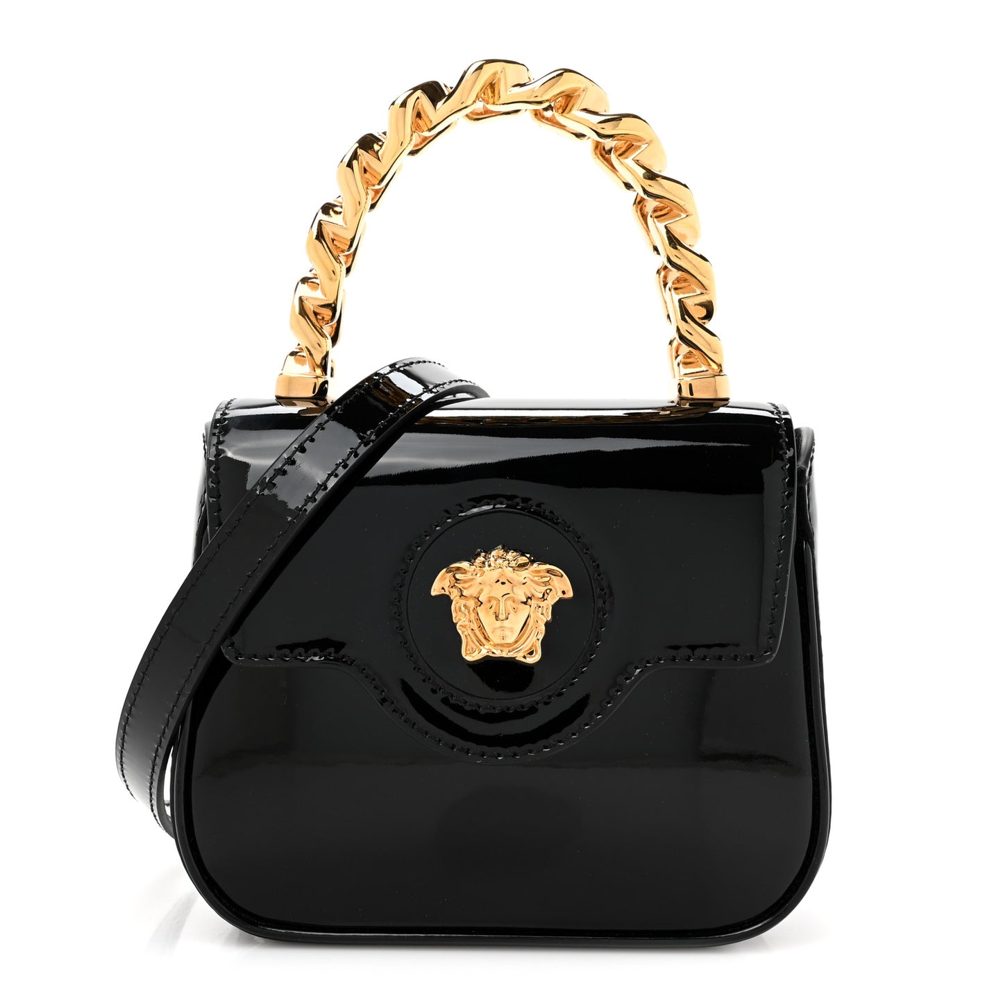 Patent Mini La Medusa Bag Black