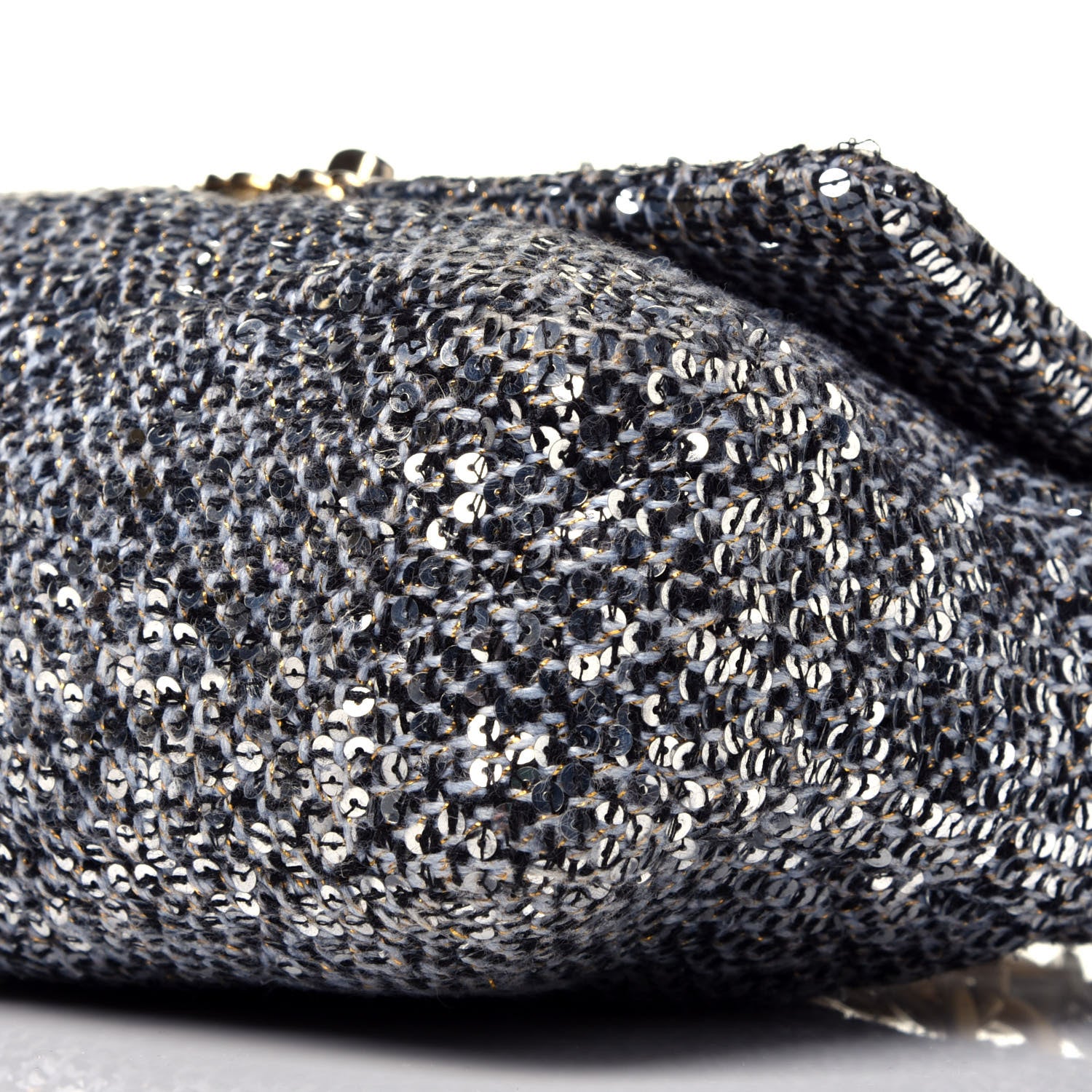 Chanel Sequin Quilted Medium Chanel 19 Flap Silver 9 of 9