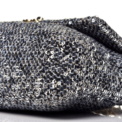 Chanel Sequin Quilted Medium Chanel 19 Flap Silver 9 of 9