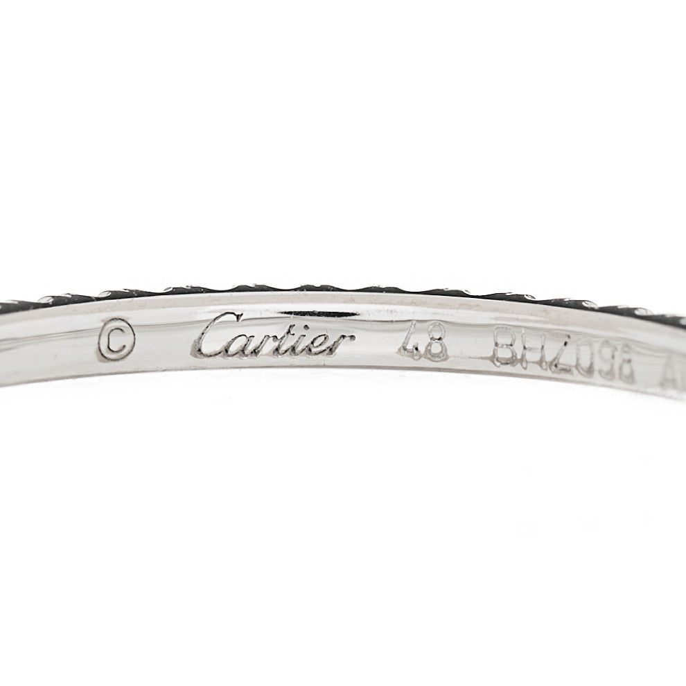Cartier 18K White Gold Diamond 1.5mm Etincelle de Cartier Wedding Band Ring 48 4.5 4 of 7
