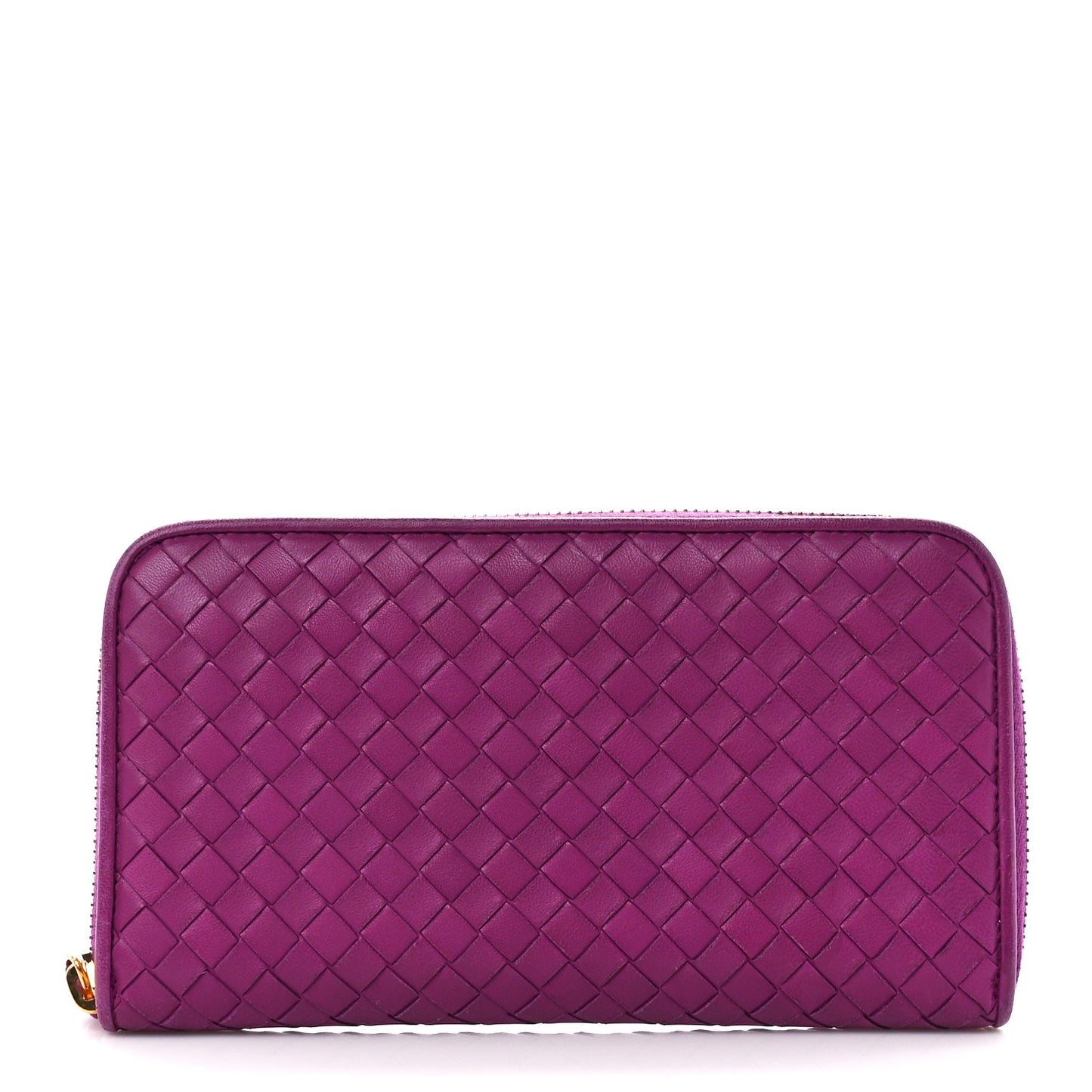 Nappa Intrecciato Zip Around Wallet Orchid