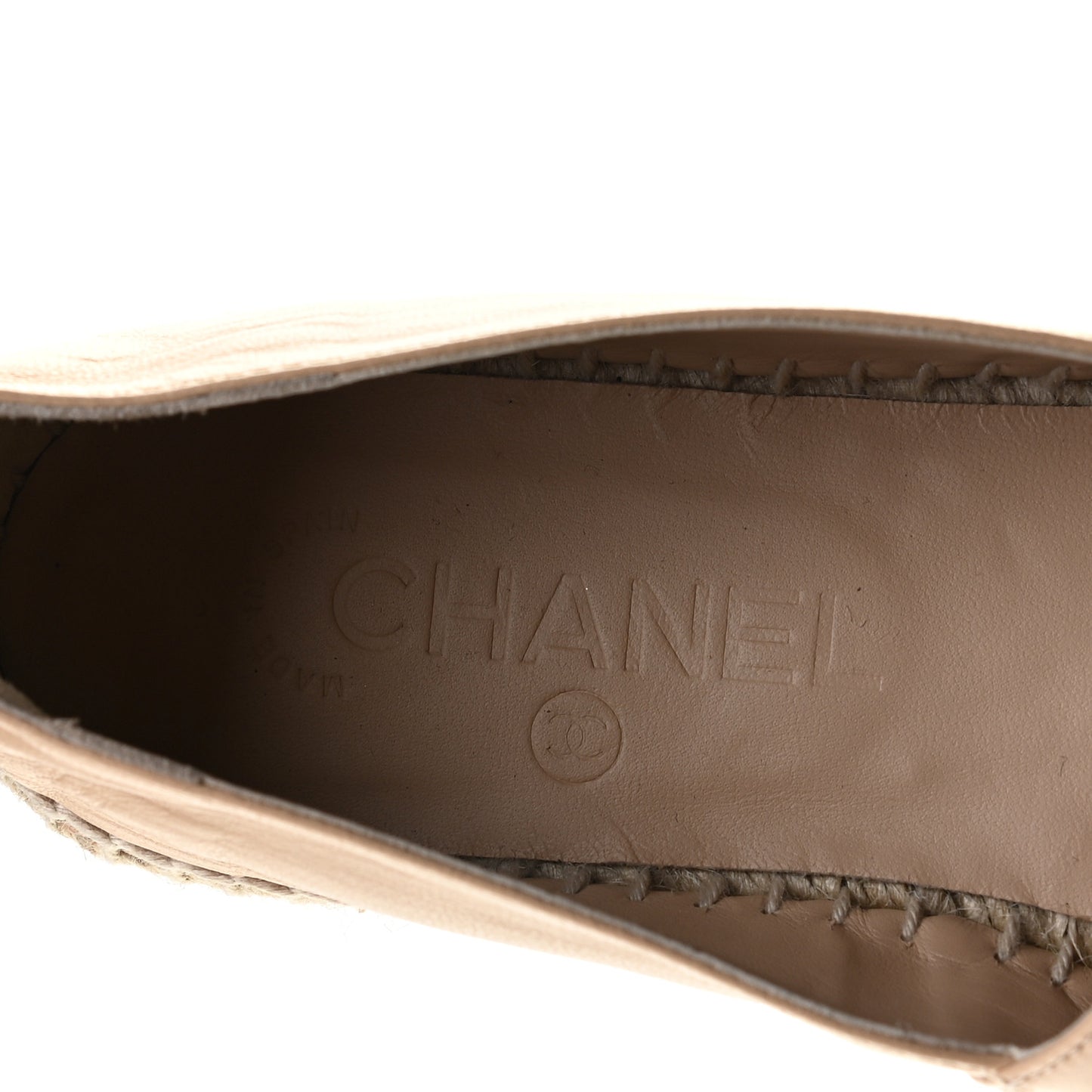 Lambskin CC Espadrilles 37 Beige Black
