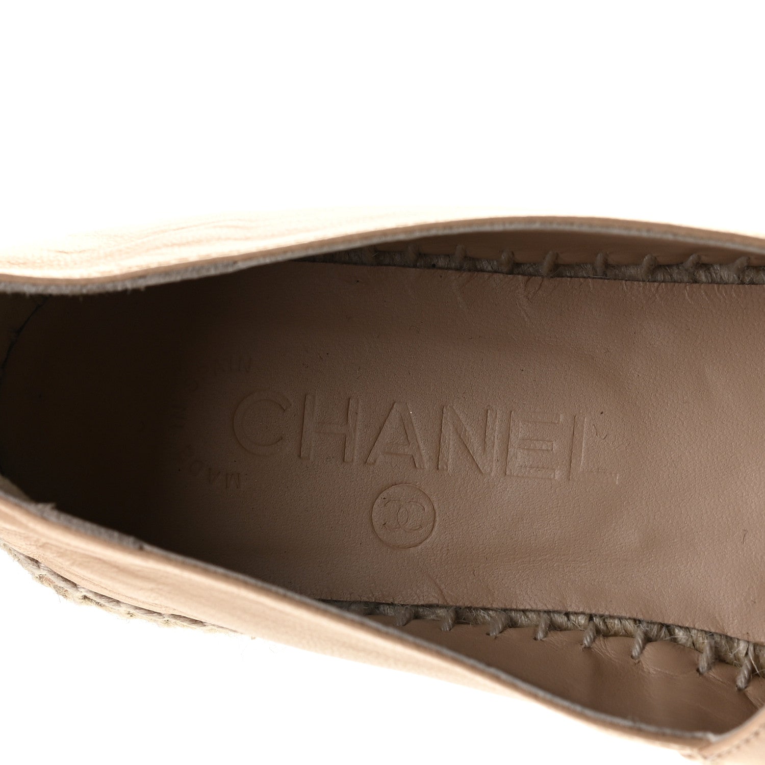 Chanel Lambskin CC Espadrilles 37 Beige Black 7 of 10