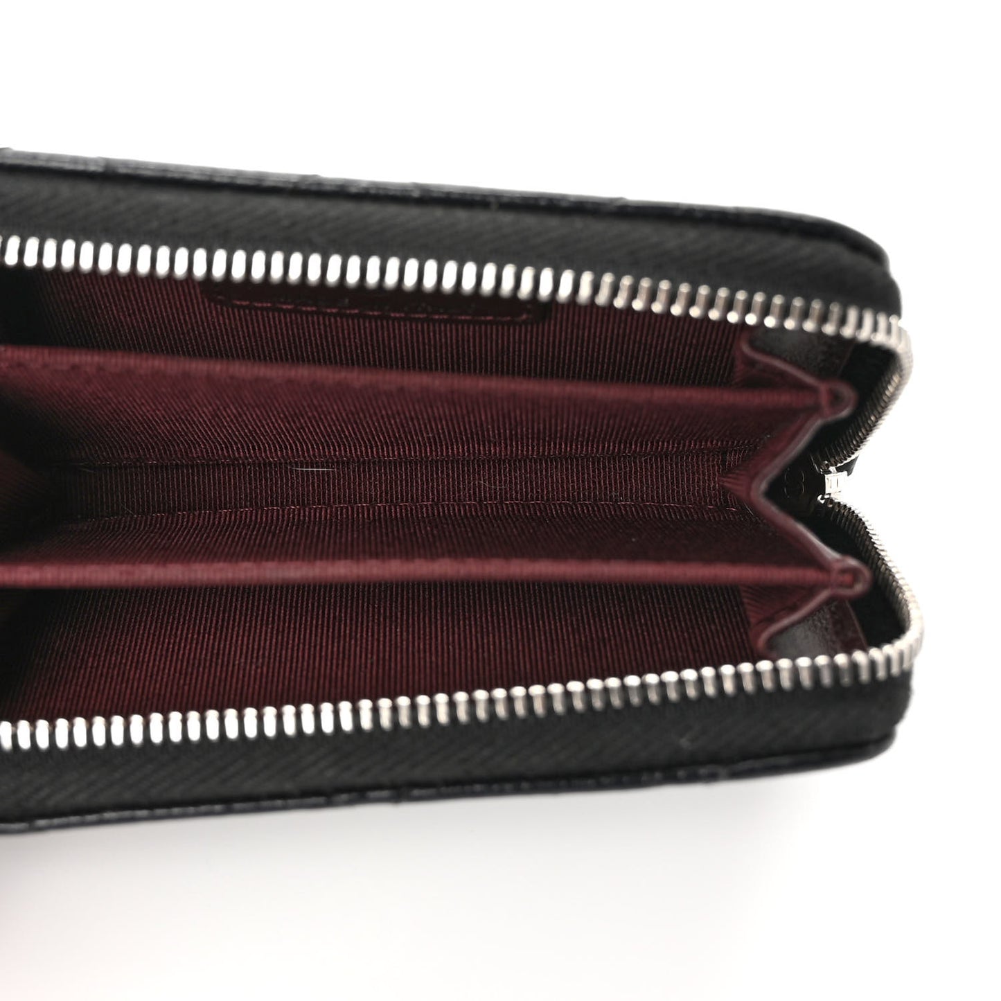 Caviar Quilted Zip Coin Purse Black