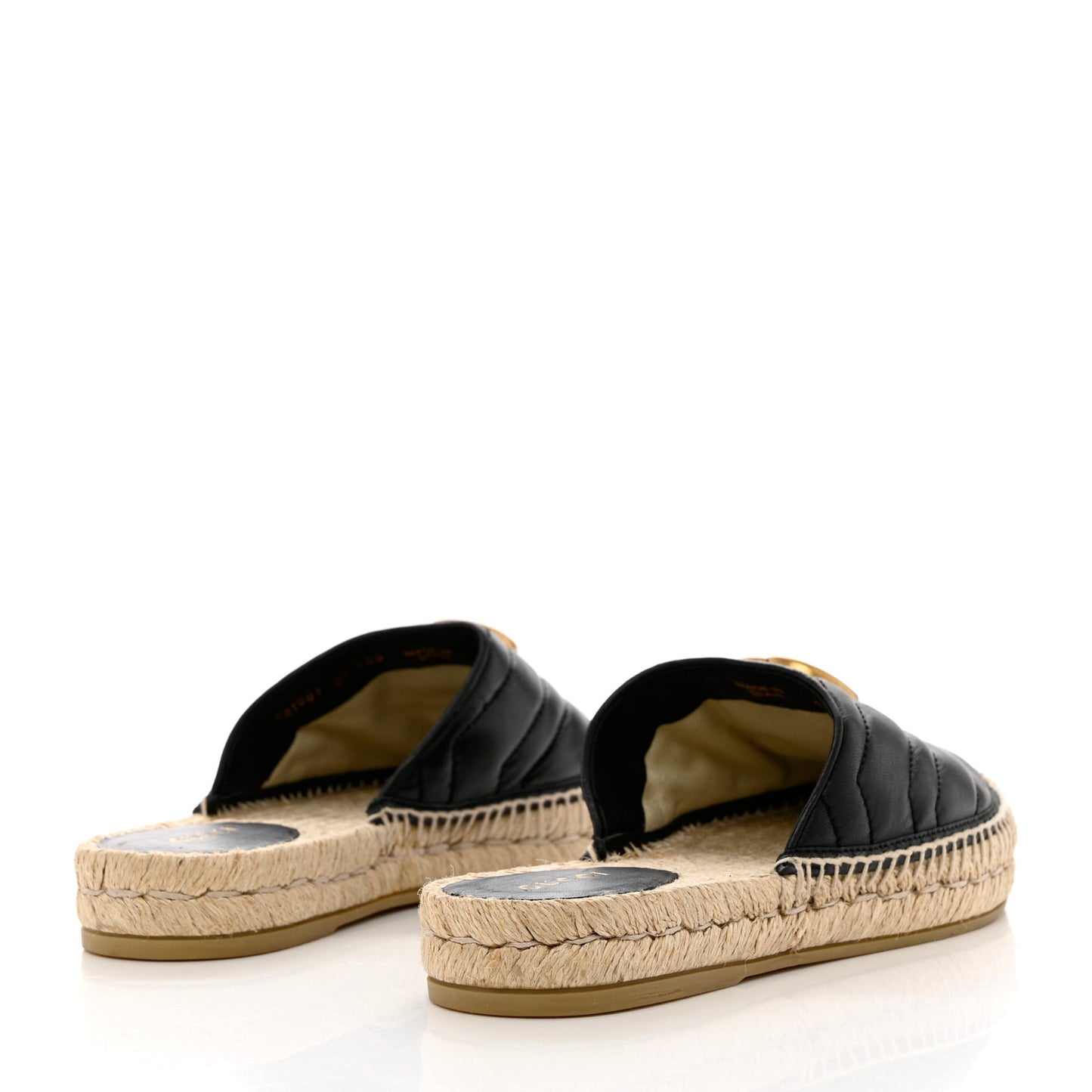 Nappa Matelasse GG Marmont Espadrille Slippers 36 Black