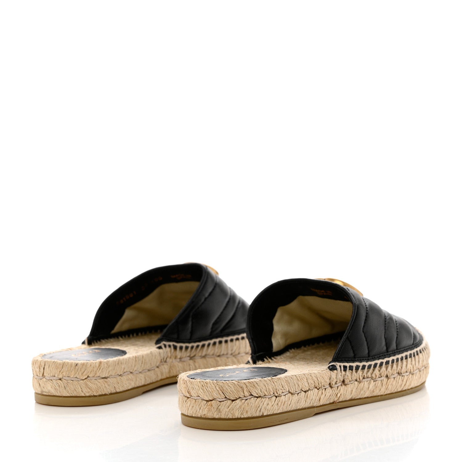 Gucci Nappa Matelasse GG Marmont Espadrille Slippers 36 Black 4 of 11