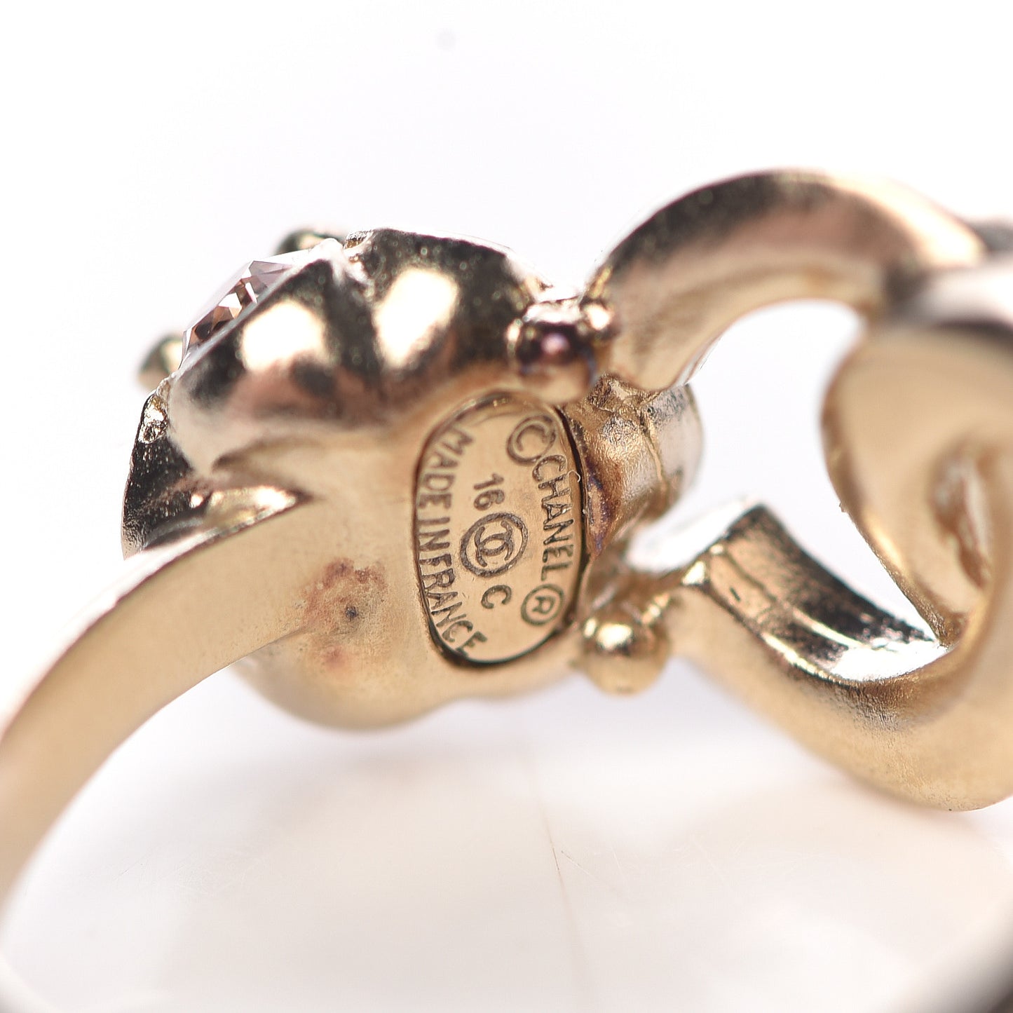 Crystal Poured Glass CC Ring 5 Gold