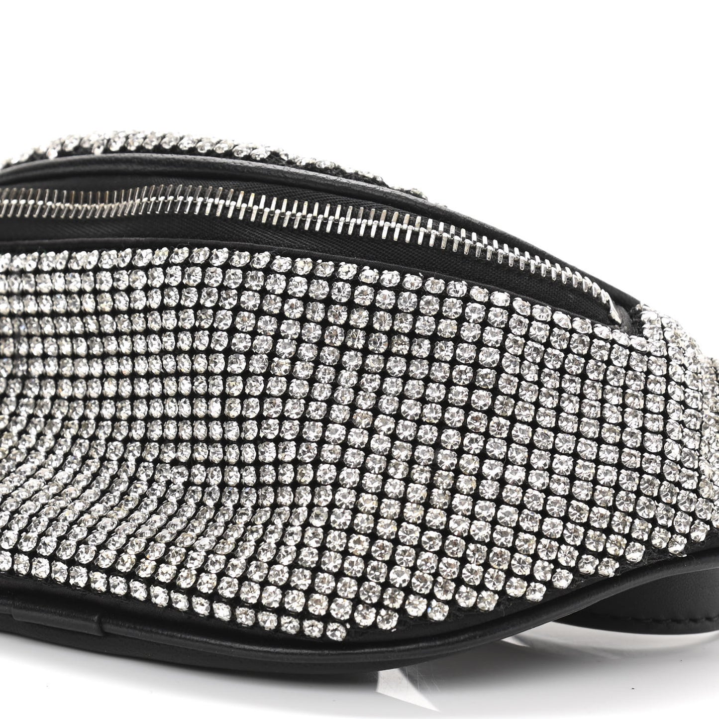 Rhinestone Mesh Mini Attica Belt Bag Black