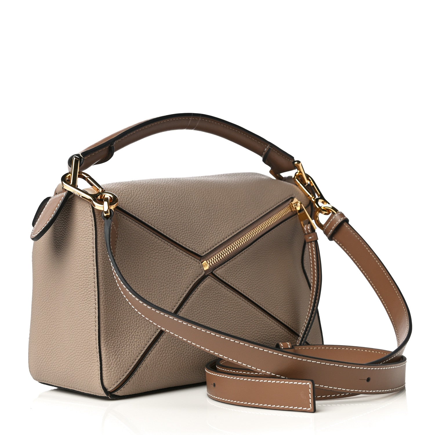 Loewe Grained Calfskin Small Puzzle Bag Sand Mink 3 of 9