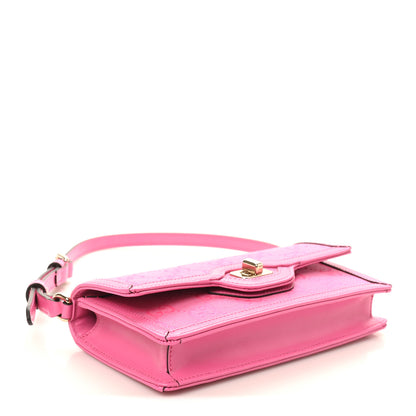 Gucci GG Monogram Scratch Lux Calfskin Mini Luce Shoulder Bag Rose Dark Blossom 4 of 9