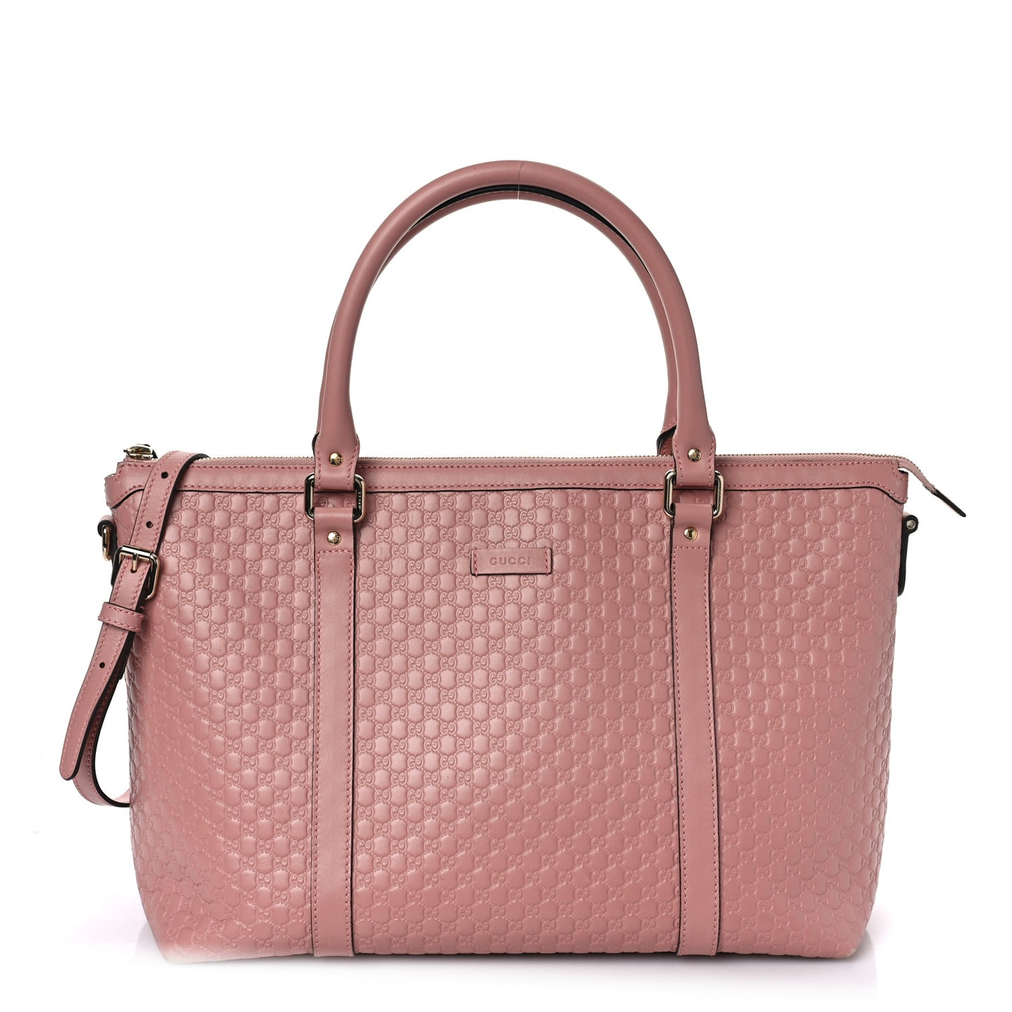 Soft Microguccissima Medium Zippered Satchel Soft Pink
