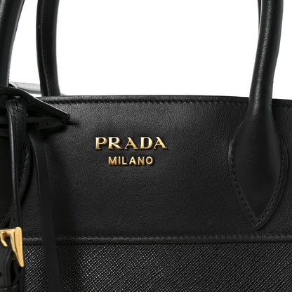 Prada Saffiano City Calfskin Medium Esplanade Tote Black 7 of 9