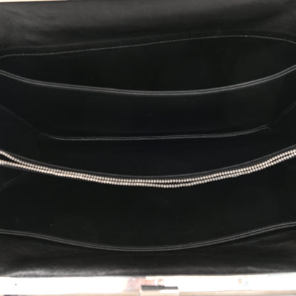 Celine Smooth Calfskin Medium Clasp Shoulder Bag Black 5 of 10