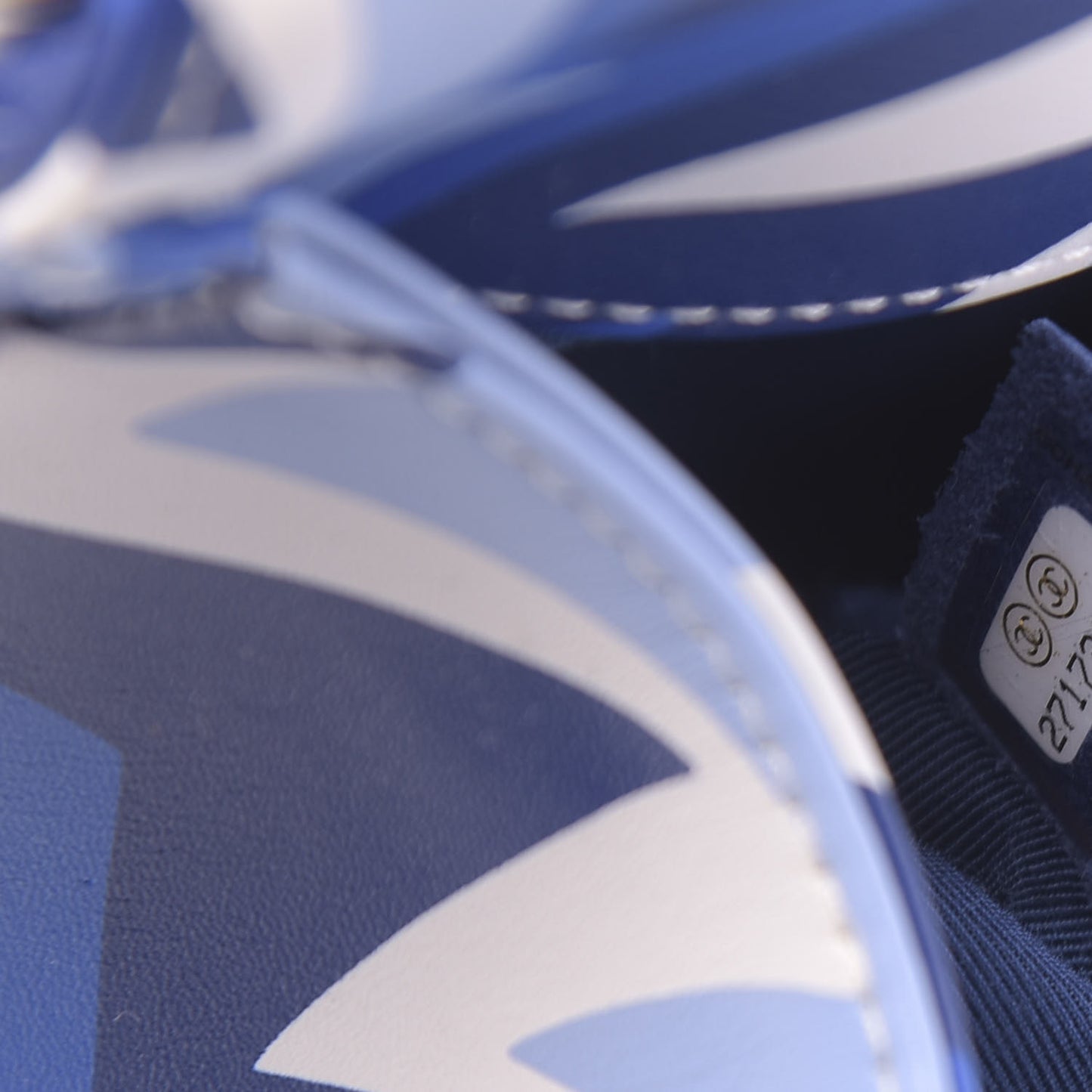 Printed Calfskin Medium Boy Flap Blue White
