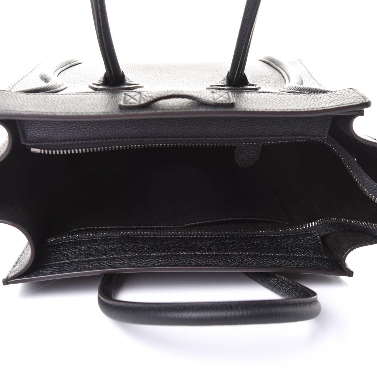 Drummed Calfskin Micro Luggage Black