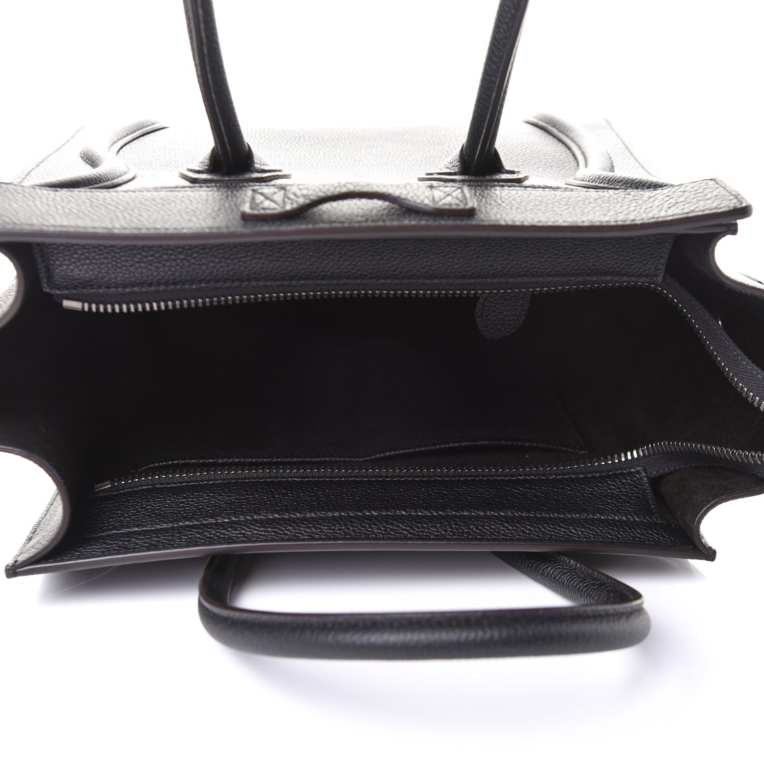 Celine Drummed Calfskin Micro Luggage Black 5 of 9