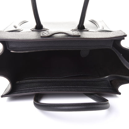 Celine Drummed Calfskin Micro Luggage Black 5 of 9