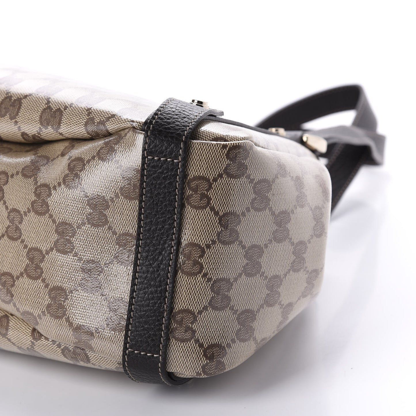 Crystal Monogram Medium Abbey Shoulder Bag Dark Brown