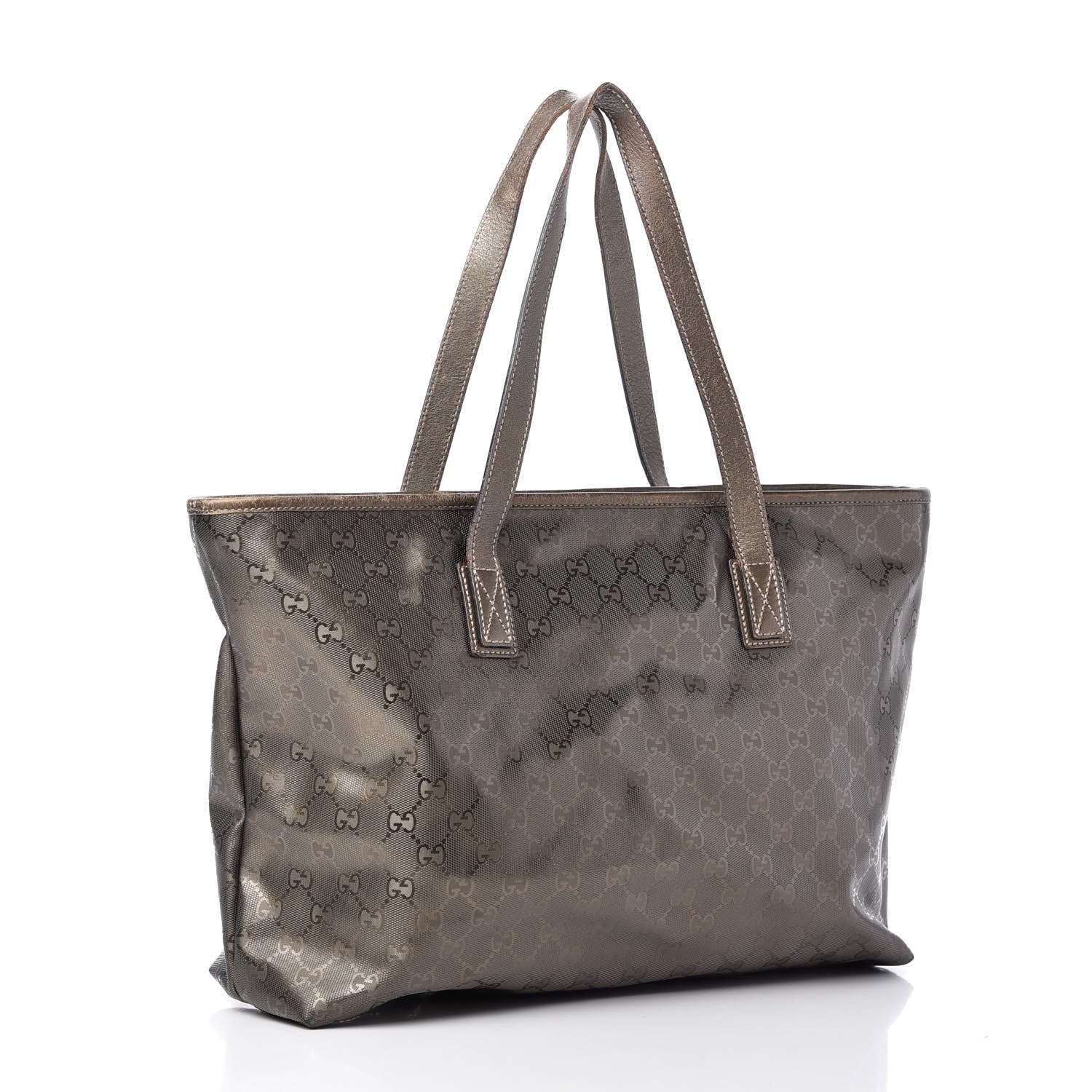 Gucci Imprime Monogram Medium Zippered Shopping Tote Pewter 3 of 10