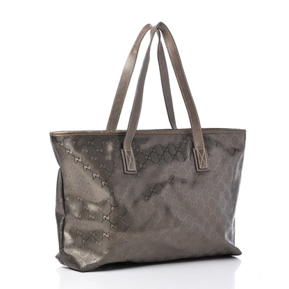 Gucci Imprime Monogram Medium Zippered Shopping Tote Pewter 3 of 10
