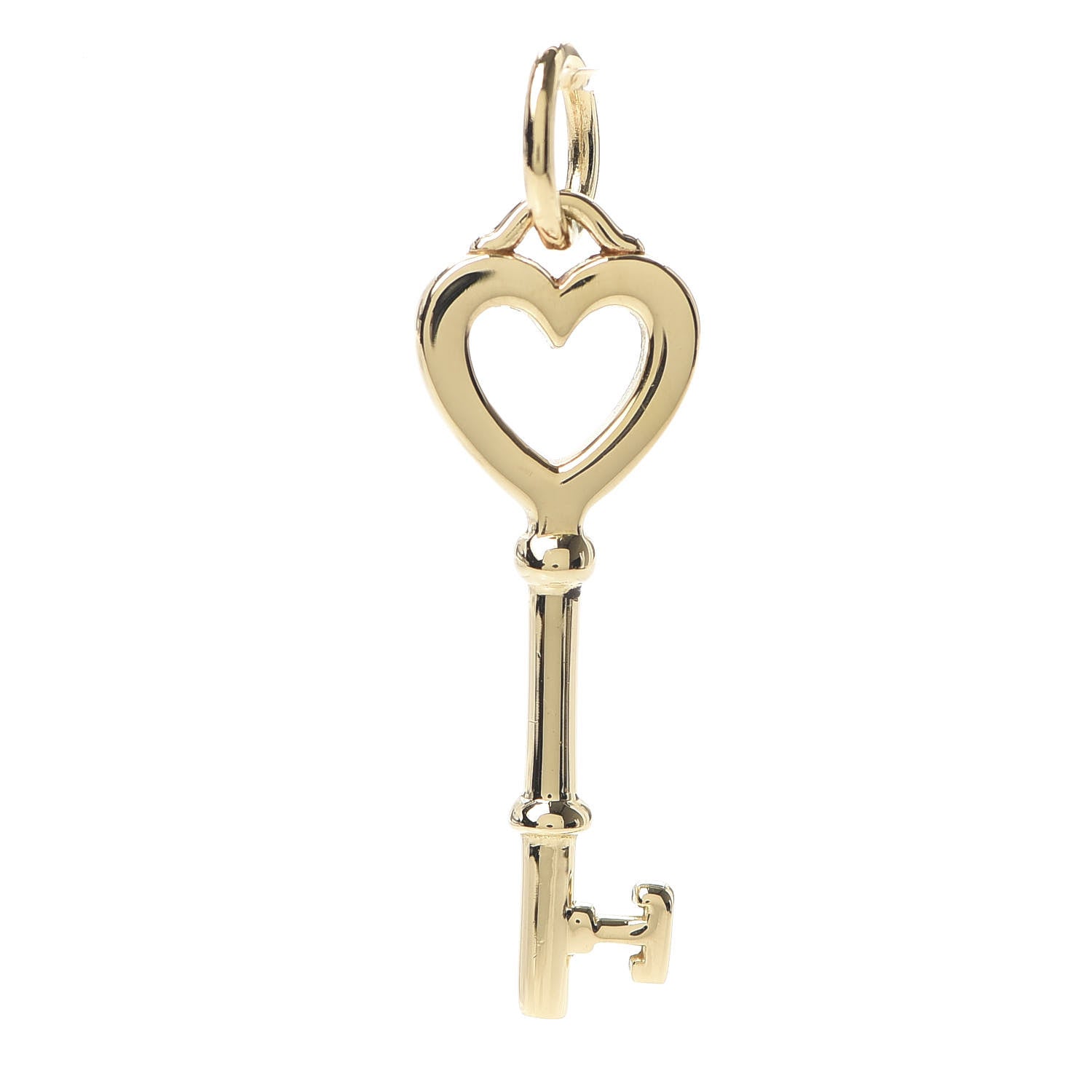 Tiffany 18K Yellow Gold Mini Heart Key Pendant 1 of 4
