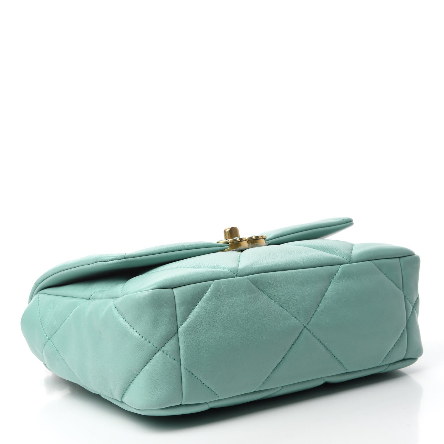 Chanel Shiny Lambskin Quilted Medium Chanel 19 Flap Light Blue 4 of 10