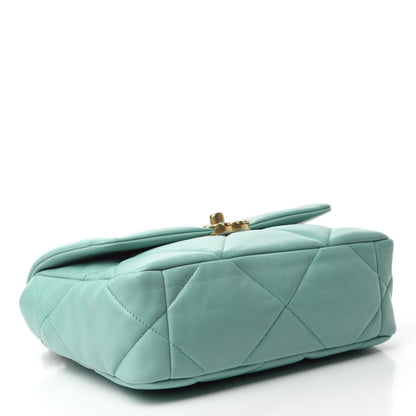 Chanel Shiny Lambskin Quilted Medium Chanel 19 Flap Light Blue 4 of 10