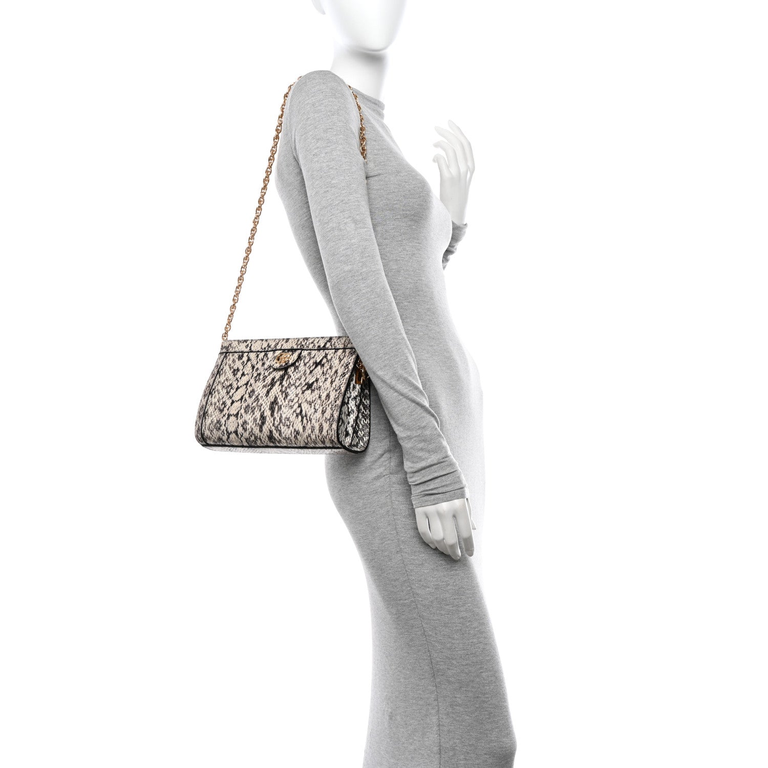 Gucci Snakeskin GG Small Ophidia Chain Shoulder Bag Roccia 2 of 10