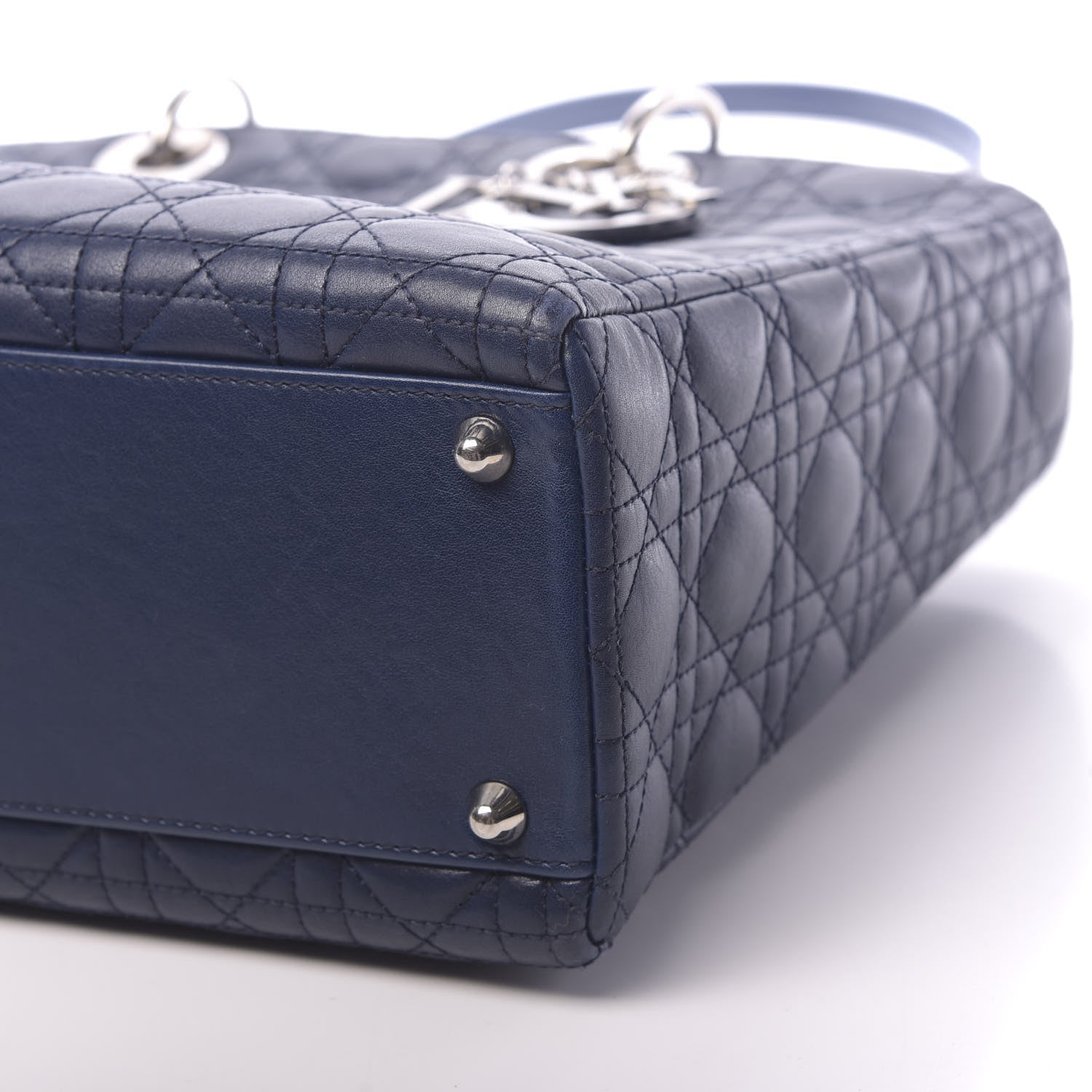 Christian Dior Lambskin Cannage Large Lady Dior Navy Blue 10 of 11