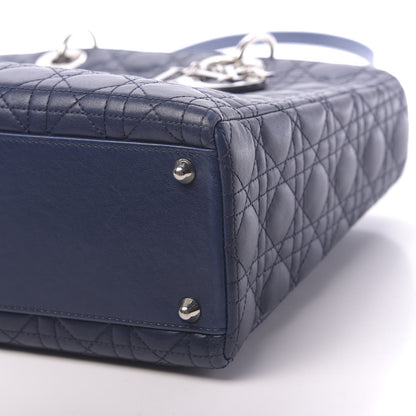 Christian Dior Lambskin Cannage Large Lady Dior Navy Blue 10 of 11